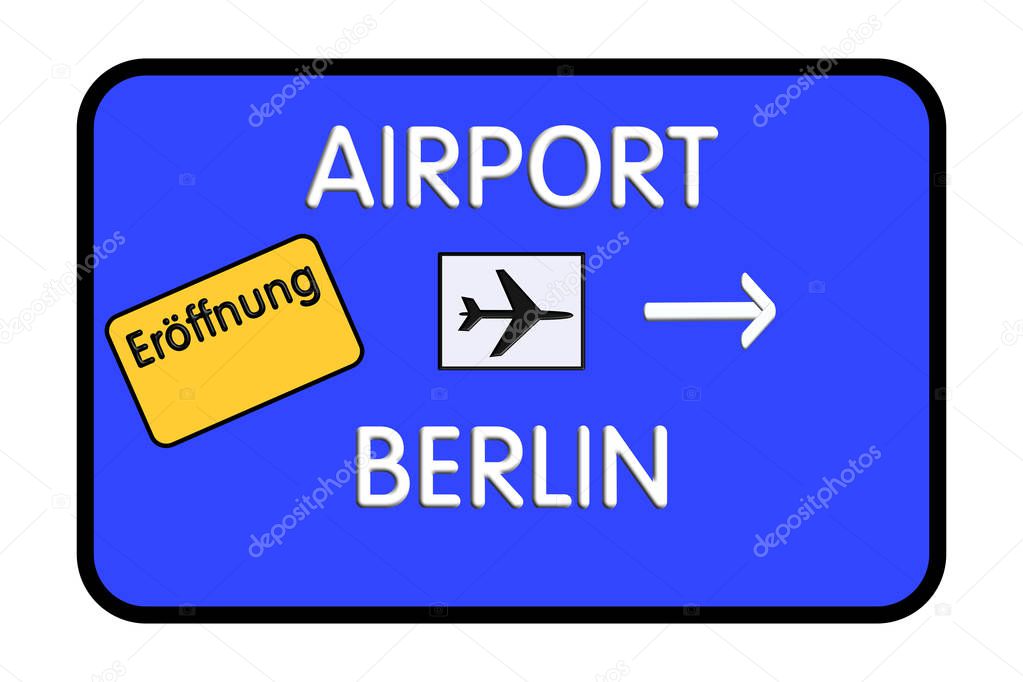 Germany Airport Highway Road Sign 3D Illustration