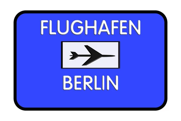 Berlin Alemania Airport Highway Road Sign Ilustración — Foto de Stock