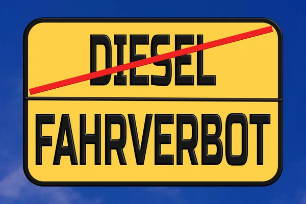 Verkeerstekens Voor Dieselauto Duitsland Diesel Verbodssymbool — Stockfoto