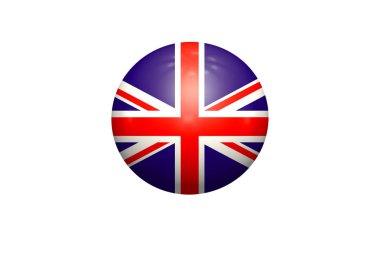 Beyaz arkaplanda Union Jack olan top