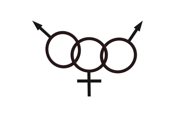 Biological Character Man Woman Man Cuckold Logo Symbol Tattoo Black — Stock Photo, Image