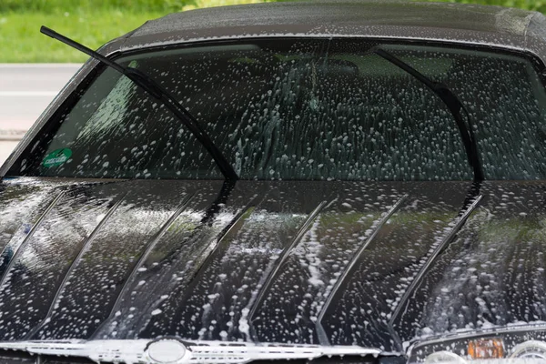 Manual Car Wash Pressurized Water Car Wash — Stock Photo, Image