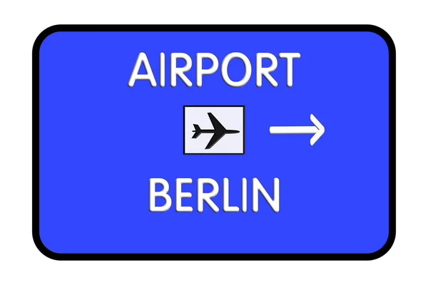 Πινακίδα στον αυτοκινητόδρομο αεροδρομίου Γερμανία Berlin-Tegel — Φωτογραφία Αρχείου