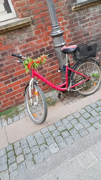 Przerwa rowerzysta w mieście — Zdjęcie stockowe