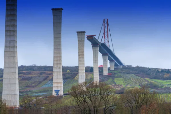 Brug bouwplaats, High Moselle Bridge — Stockfoto