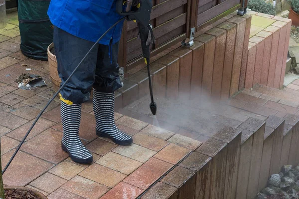 High pressure cleaning of the floor — Stock Photo, Image