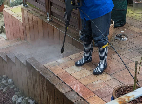 High pressure cleaning of the floor — Stock Photo, Image