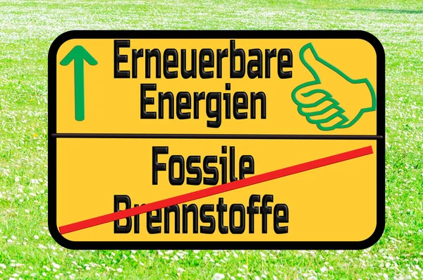 Дорожный Знак Немецкими Словами Защиты Климата Выбросов Co2 Фоне Неба — стоковое фото