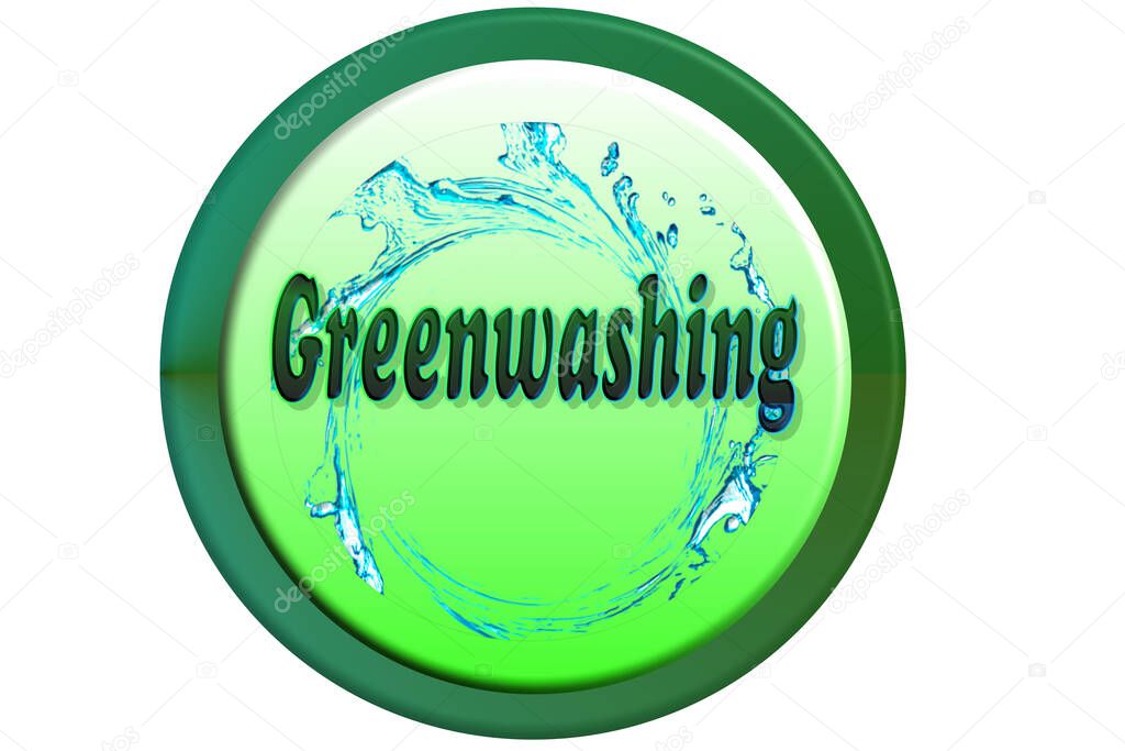 Button 3D Greenwashing round