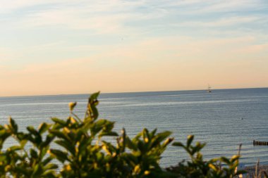 Baltık Se sahilinde gün batımı