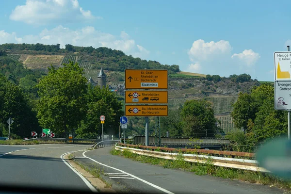 Vstup Bacherachu Rhein Vstup Goar Rheinboellen Rhein — Stock fotografie