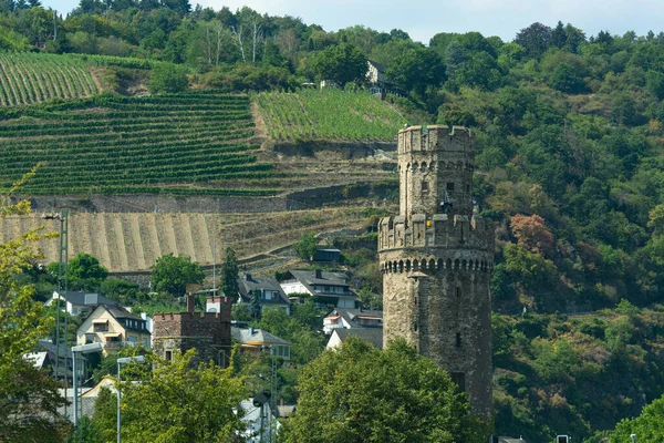 Castillos Románticos Valle Del Rin Paisaje Alemania —  Fotos de Stock