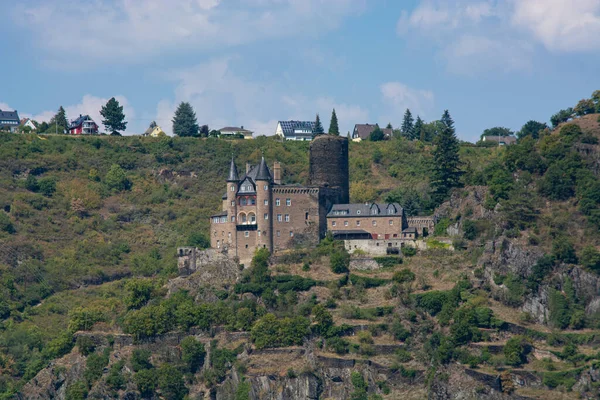 Castillos Románticos Valle Del Rin Paisaje Alemania —  Fotos de Stock