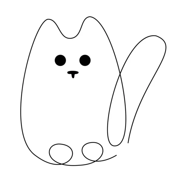 Desenhar Gato Com Uma Única Linha Estilo Arte Linha Logotipo —  Vetores de Stock