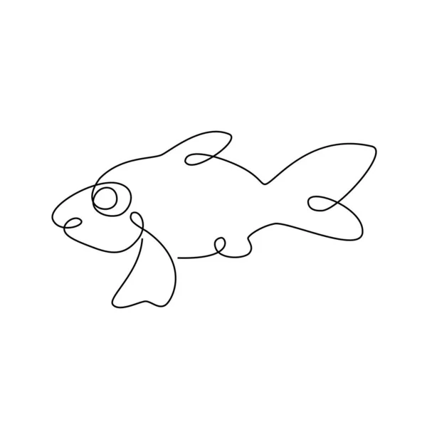 Dessiner Poisson Dans Style Art Linéaire Logo Vectoriel Avec Image — Image vectorielle