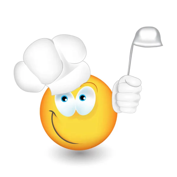 Cocinero emoji realista amarillo . — Vector de stock