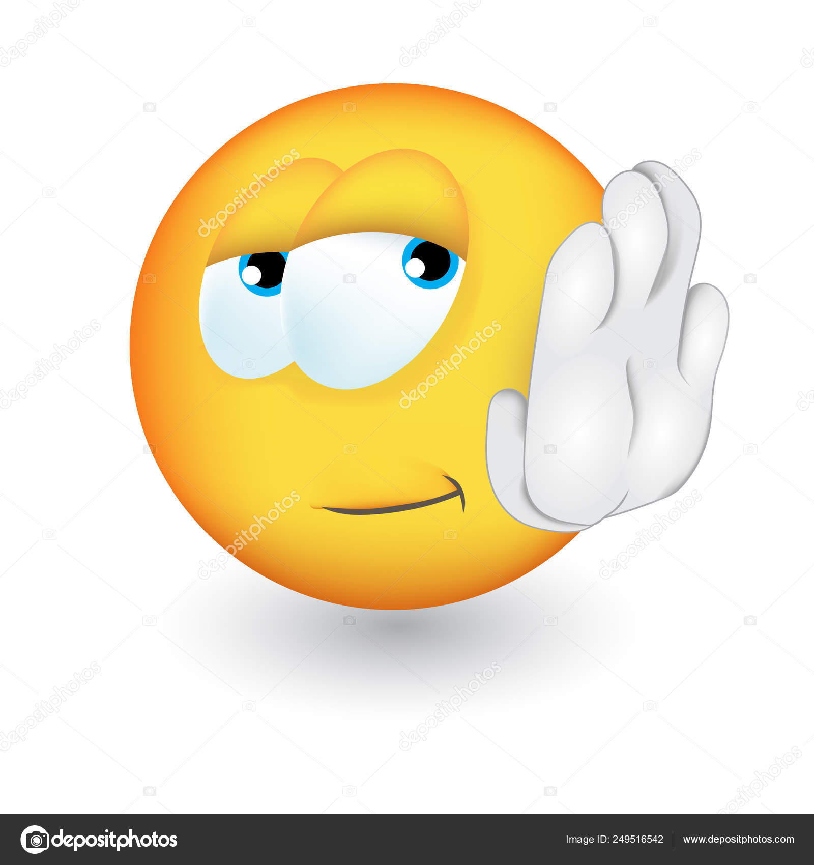 Cute Emoji with expressive eyes refuses anything Stock Vector by ...
