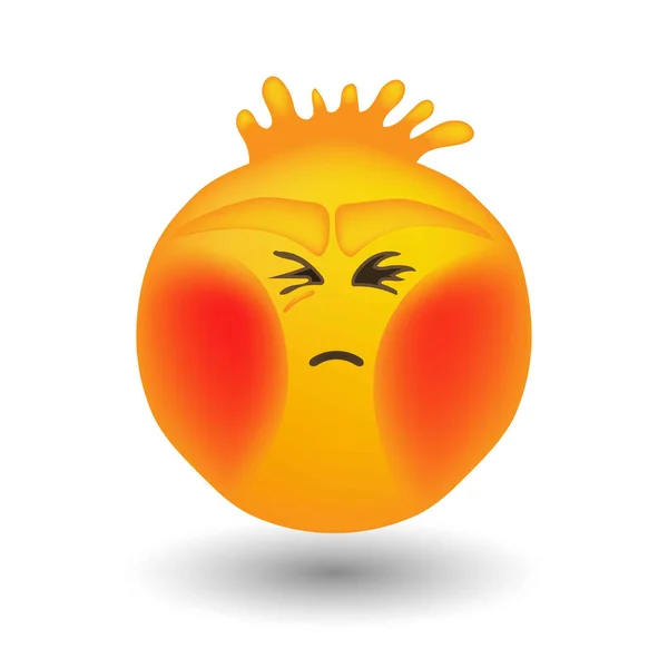 Emoji robbanás agya vörös arccal — Stock Vector