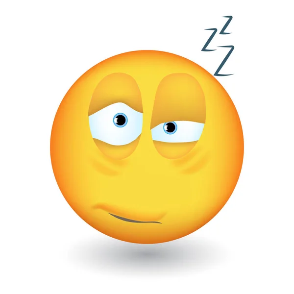 Lindo emoji casi se quedó dormido — Vector de stock