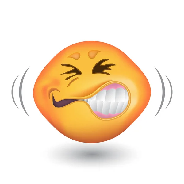 Emoji con emociones de agresión, ira, incontinencia . — Archivo Imágenes Vectoriales