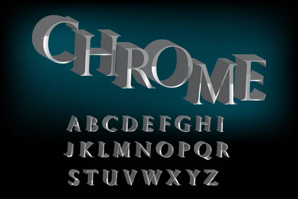 Illustrazione vettoriale del carattere cromato lucido, alfabeto gradiente, m — Vettoriale Stock