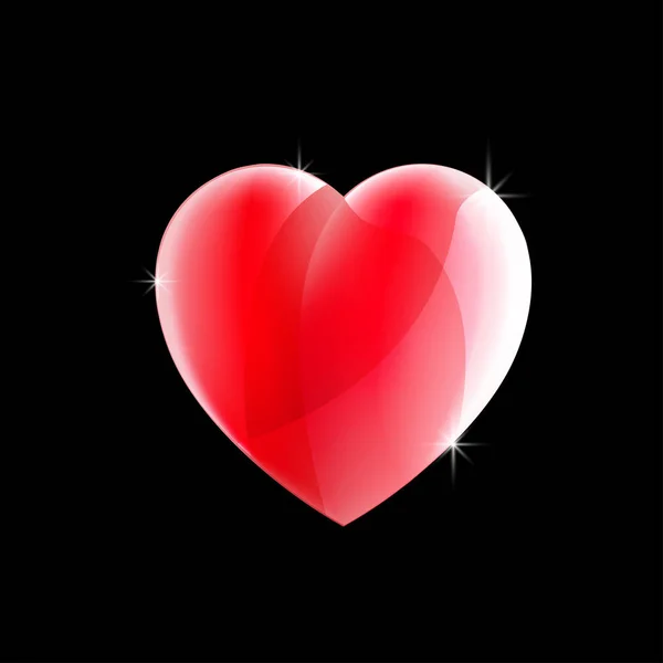 Реалістичний червоне серце ізольовані для прикраси на день Святого Валентина — стоковий вектор