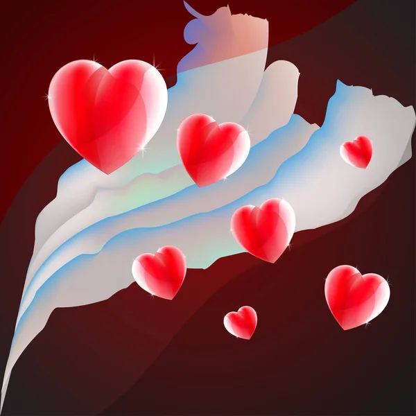 Realistiska rött hjärta isolerade för dekoration på alla hjärtans dag — Stock vektor