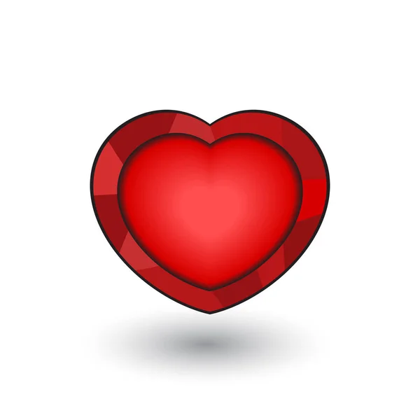 Coração vermelho para decoração no dia dos namorados —  Vetores de Stock