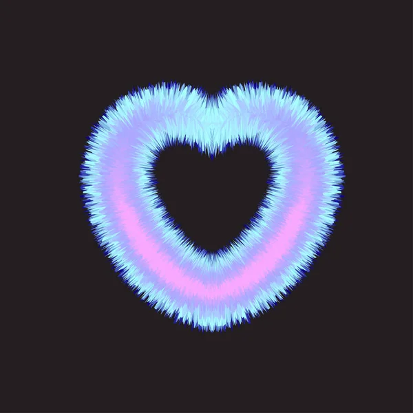 Coeur néon réaliste isolé pour la décoration le jour de la Saint-Valentin — Image vectorielle