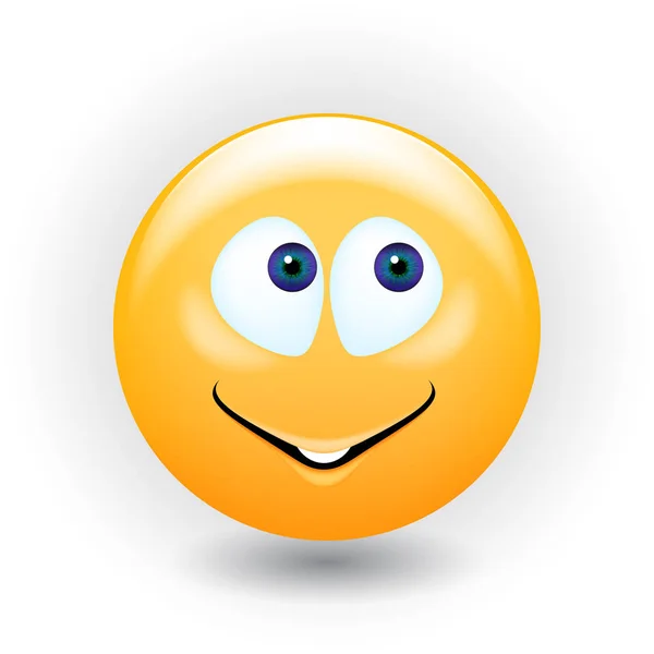 Emoticon realista amarelo smiley face — Vetor de Stock