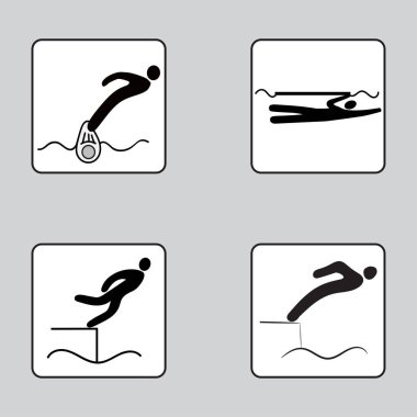 askeri pentatlon engelleri ile yüzme simgeleri