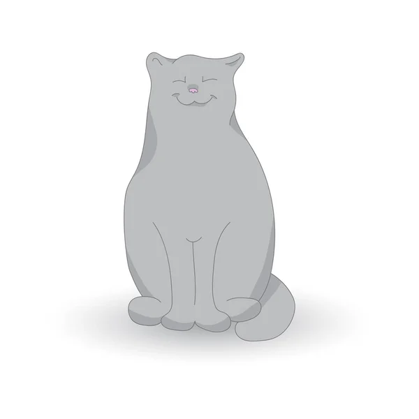 Gray cat icon in flat style Royalty Free Vector Image