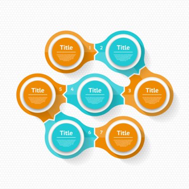 Vektör daire Infographic. Döngü diyagramı, grafik, sunum ve yuvarlak grafik şablonu. 7 seçenekleri, parçalar, adımları veya işlemleri ile iş kavramı. Arka plan.