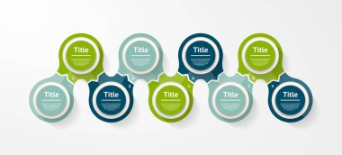 Vektör çemberi bilgisi. Şablon, grafik, sunum ve grafik. 9 seçenekli iş konsepti, parçalar, adımlar veya süreçler. Soyut arkaplan.