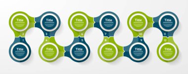 Vektör çemberi bilgisi. Döngü şeması, grafik, sunum ve yuvarlak çizelge için şablon. 12 seçenekli iş konsepti, parçalar, adımlar veya süreçler. Soyut arkaplan.