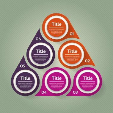 Vektör daire Infographic. Döngü diyagramı, grafik, sunum ve yuvarlak grafik şablonu. 6 seçenekleri, parçalar, adımları veya işlemler ile iş kavramı. Arka plan.