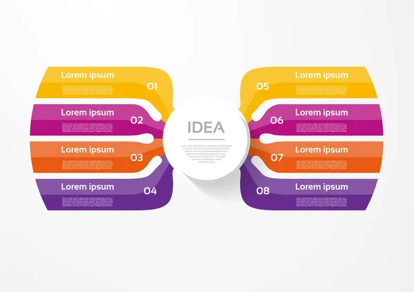 Modelo Infográfico Vetorial Para Diagrama Gráfico Apresentação Gráfico Conceito Negócio — Vetor de Stock