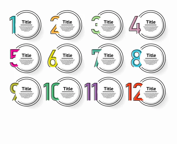 Circle Infographic Number Options Design Vector Template Can Used Workflow — Stock Vector