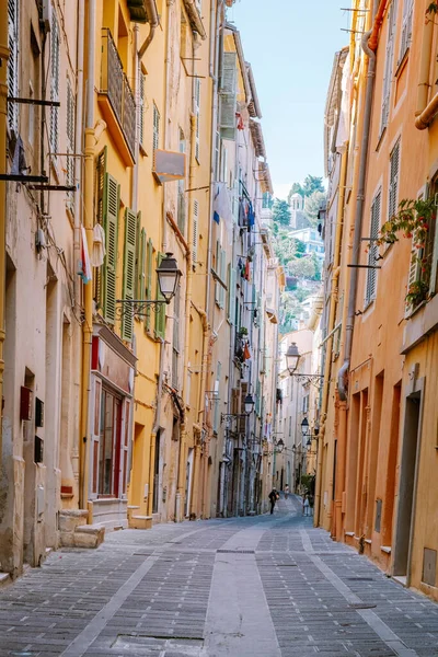Menton Frankrike, Cote d Azur Frankrike, Vy över gamla delen av Menton, Provence-Alpes-Cote dAzur, Frankrike — Stockfoto