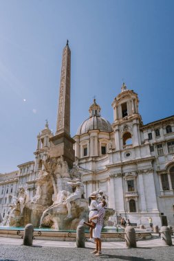 Piazza Navona in Rome, Italy in the morning