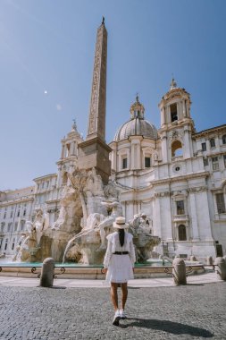 Piazza Navona in Rome, Italy in the morning
