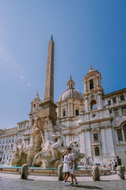 Piazza Navona in Rome, Italy in the morning