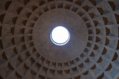 Roma İtalya Eylül 2020, sabah Pantheon manzarası. Roma. İtalya