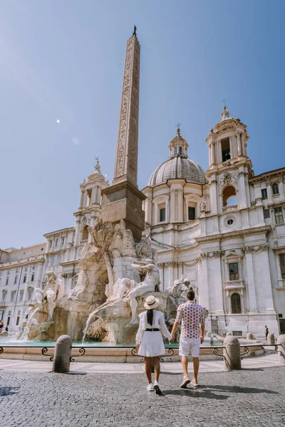 Piazza Navona in Rome, Italy in the morning