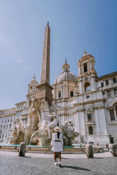 Piazza Navona in Rome, Italy in the morning