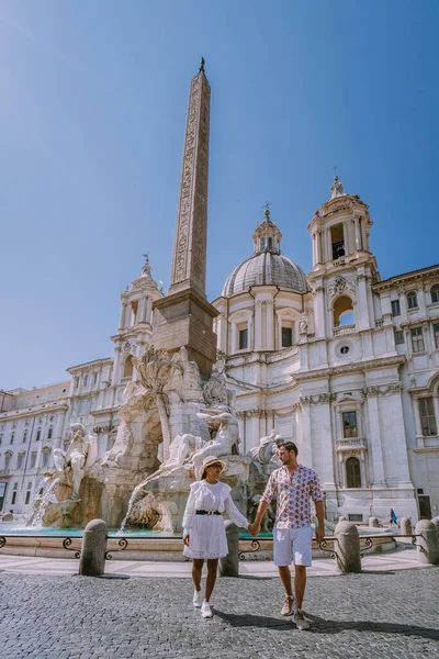 Piazza Navona in Rome, Italy in the morning