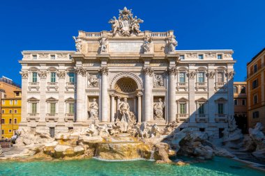 Trevi Fountain, Roma, İtalya 'da sabah