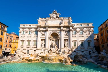 Trevi Fountain, Roma, İtalya 'da sabah