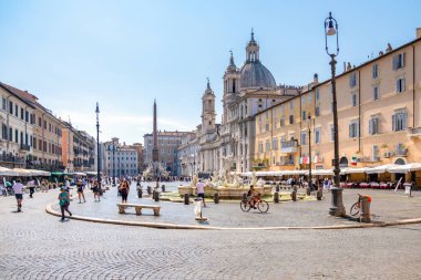 Piazza Navona in Rome, Italy in the morning