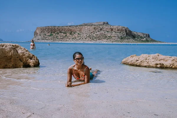 Balos Beach Cret Greece, пляж Balos находится на одном из самых красивых пляжей Греции на греческом острове — стоковое фото